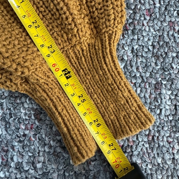 Madewell Golden Cable Knit Crew Neck Chunky Sweater Balloon Sleeves - Picture 5 of 8
